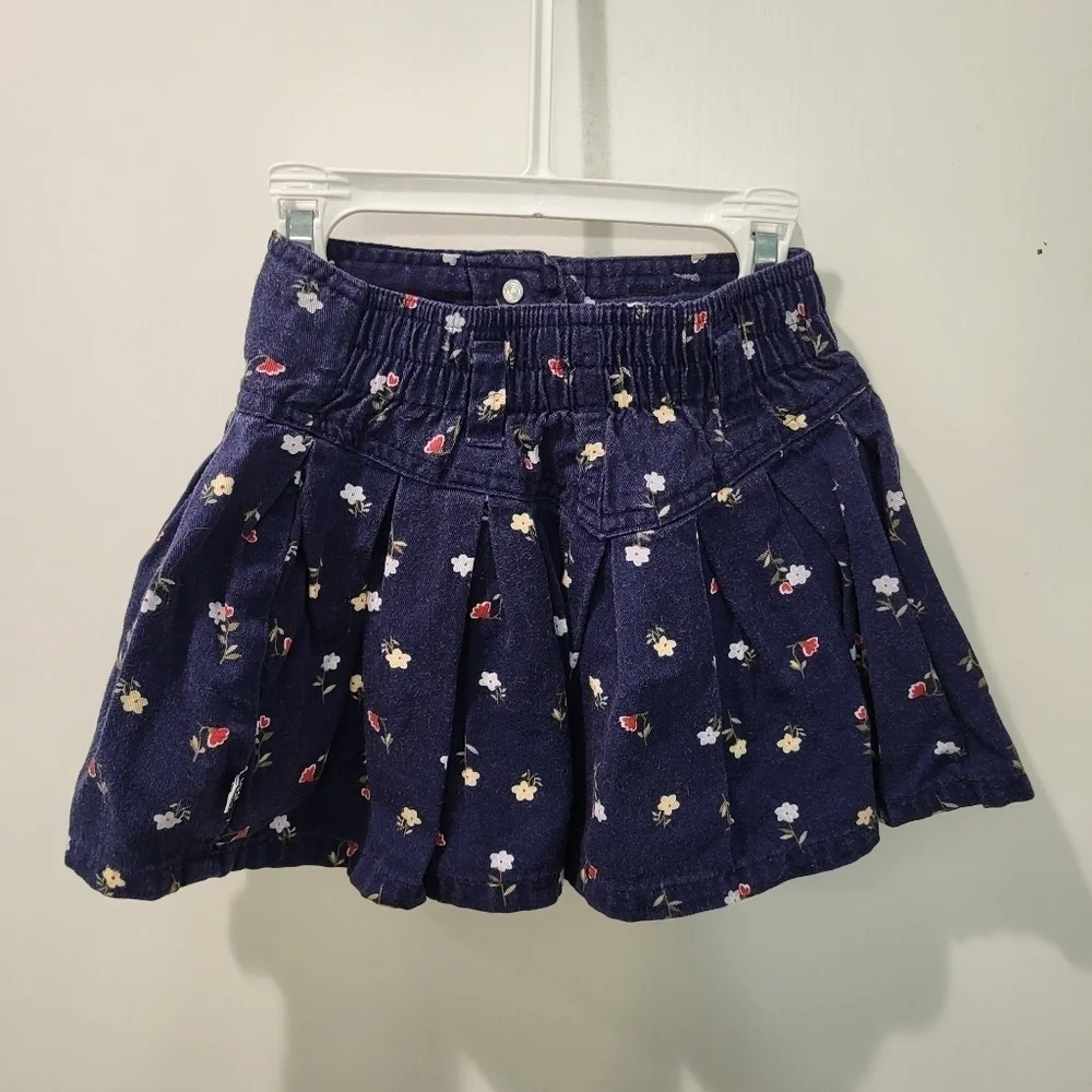Vintage McKids Skirt‎ Toddler Girl 18 Months Floral Buttons 90s